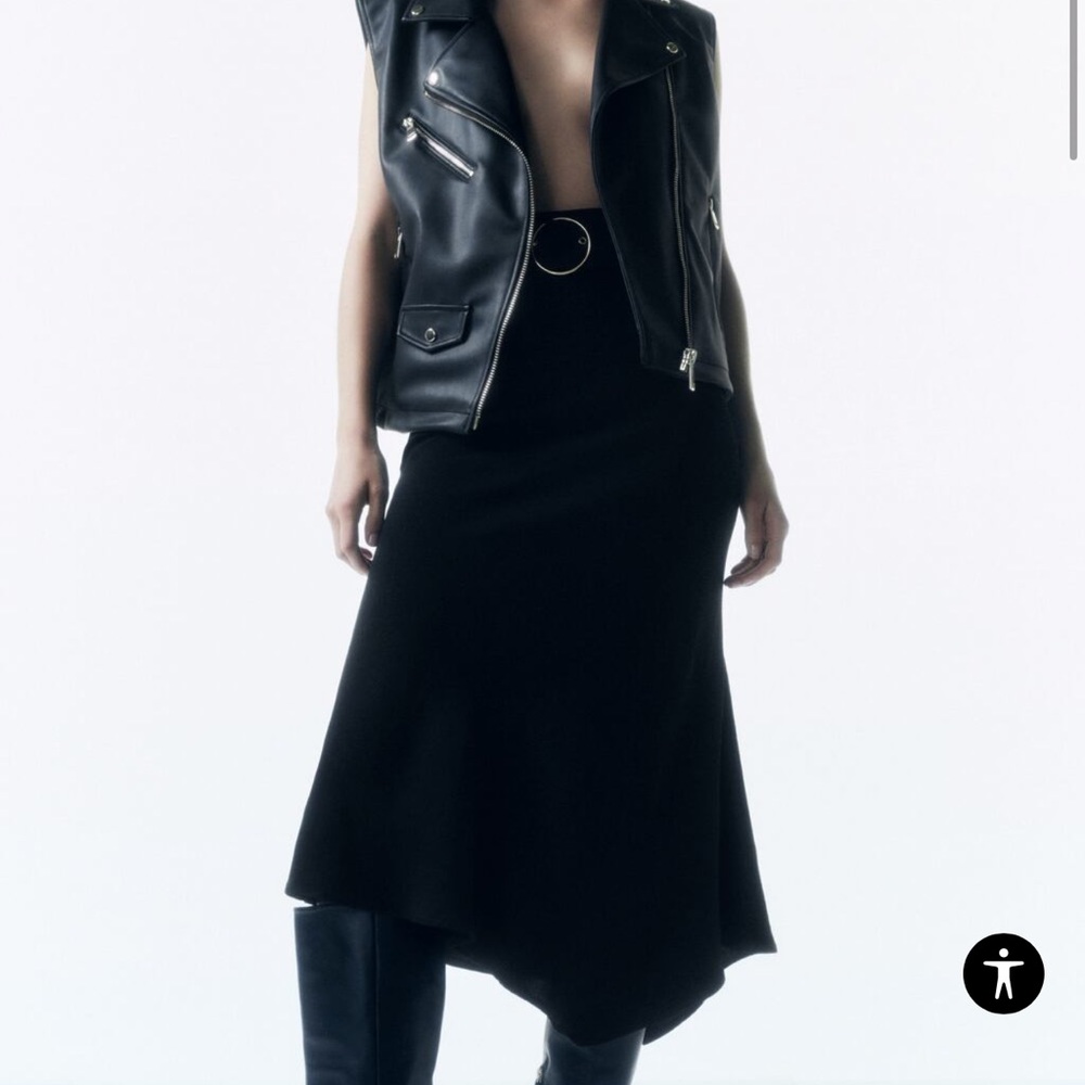 Women ZARA MIDI SKIRT WITH BELT